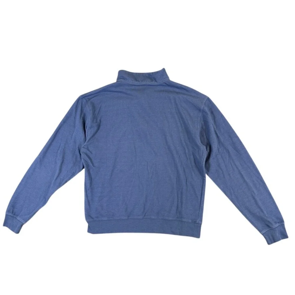 Turtleson Mens Blue Heathered Quarter Zip Pullover Golf Sweater Size M 1895 Logo